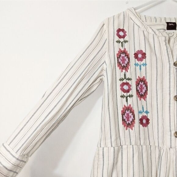 Girls Tea Dress with Embroidered Flowers Sz 4 - Picture 3 of 7